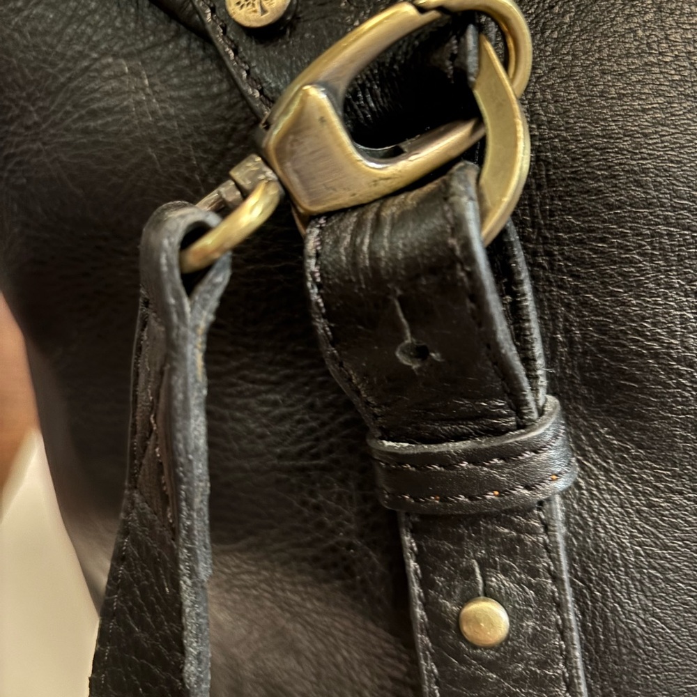 Mulberry Black Leather Travel Duffle Bag Large with Carry Strap Serial# 026904 - Picture 4 of 16